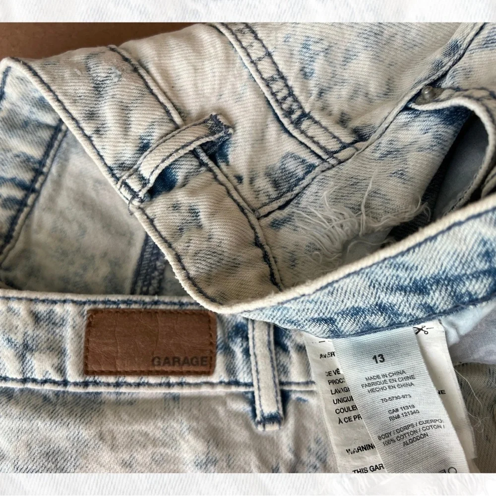 Garage Light Blue Distressed Jean Shorts - Picture 2 of 3